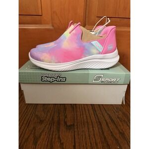 Girls' S Sport Skechers Baily Multicolored Sneakers Size 2 NWT Memory Foam